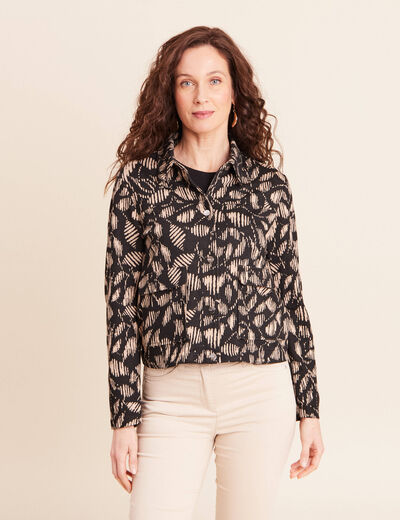 Veste droite doubl&eacute;e noir femme