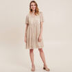 Robe droite fils métallisés couleur or femme