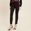 Pantalon ajusté détails strass noir femme