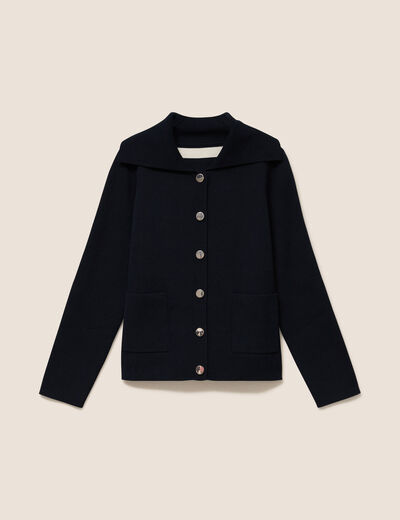 Gilet r&eacute;versible en maille noir femme