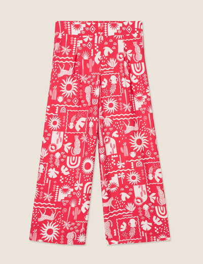 Pantalon fluide7/8ème rouge femme