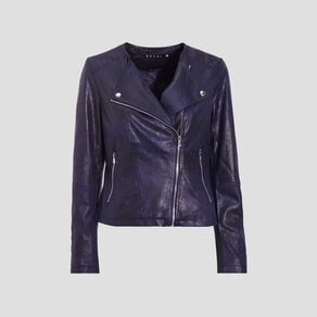 veste droite zippee bleu fonce femme Veste droite zippée bleu foncé femme