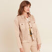 Veste droite courte manches longues sable femme