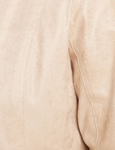 Veste suédine zippée beige femme