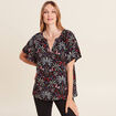 Blouse manches courtes noir femme