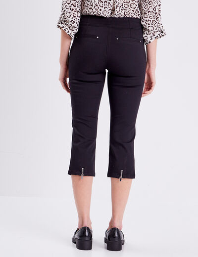 Pantacourt ajusté noir femme