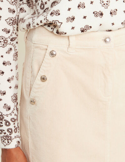 Jupe droite longue en velours sable femme