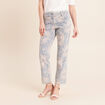 Jean coupe droite 7/8&egrave;me taille standard rose femme