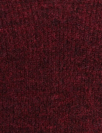 Pull bi-mati&egrave;re col tunisien bordeaux femme