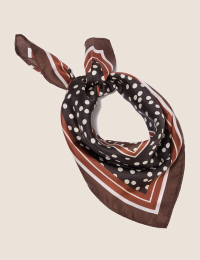 Foulard en soie marron fonc&eacute; femme