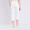 Pantacourt droit taille haute blanc femme