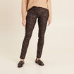 Pantalon ajusté enduit noir femme