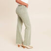 Jean coupe bootcut taille haute vert clair femme
