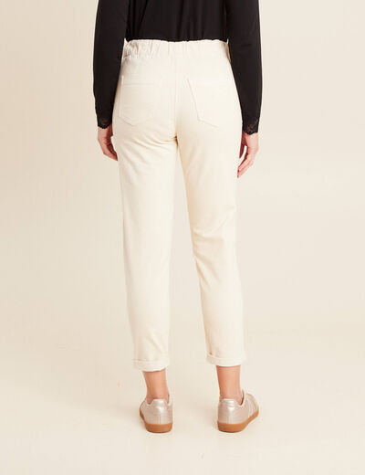 Pantalon jogging velours ivoire femme