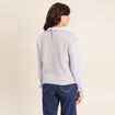 Pull bi-mati&egrave;re col chemise gris clair femme