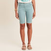 Bermuda ajusté ceinturé bleu canard femme