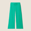 Pantalon flou taille basse vert turquoise femme