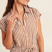 Robe droite fluide col chemise blanc femme