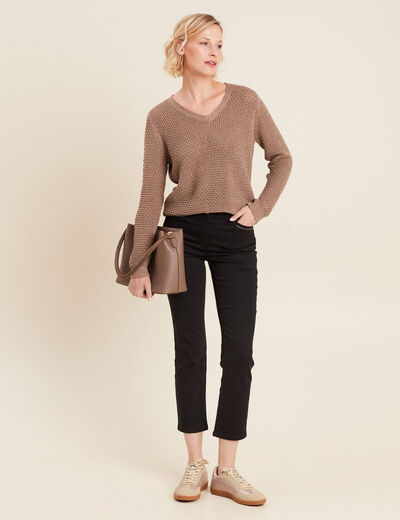 Pantalon droit 5 poches noir femme