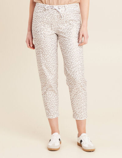 Pantalon droit réversible blanc femme
