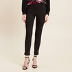 Pantalon ajusté détails strass noir femme