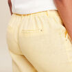Pantalon flou ceinturé jaune clair femme