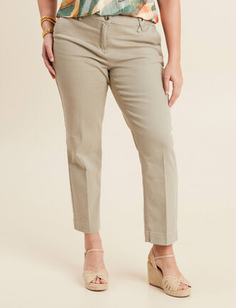 Jean droit 7/8ème vert clair femme