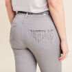 Pantalon ajusté sequins denim gris clair femme