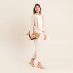 Gilet manches longues brillant couleur or femme