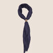Foulard satin&eacute; bleu marine femme