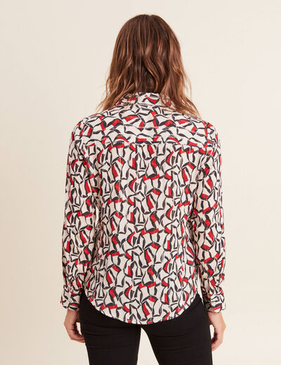 Chemise manches longues rouge femme