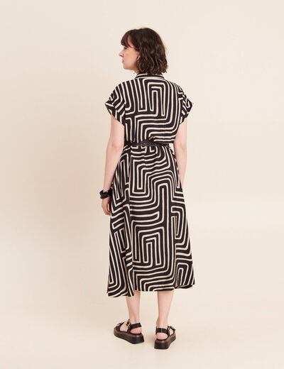 Robe avec ceinture amovible noir femme