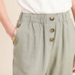 Pantalon large taille haute vert clair femme