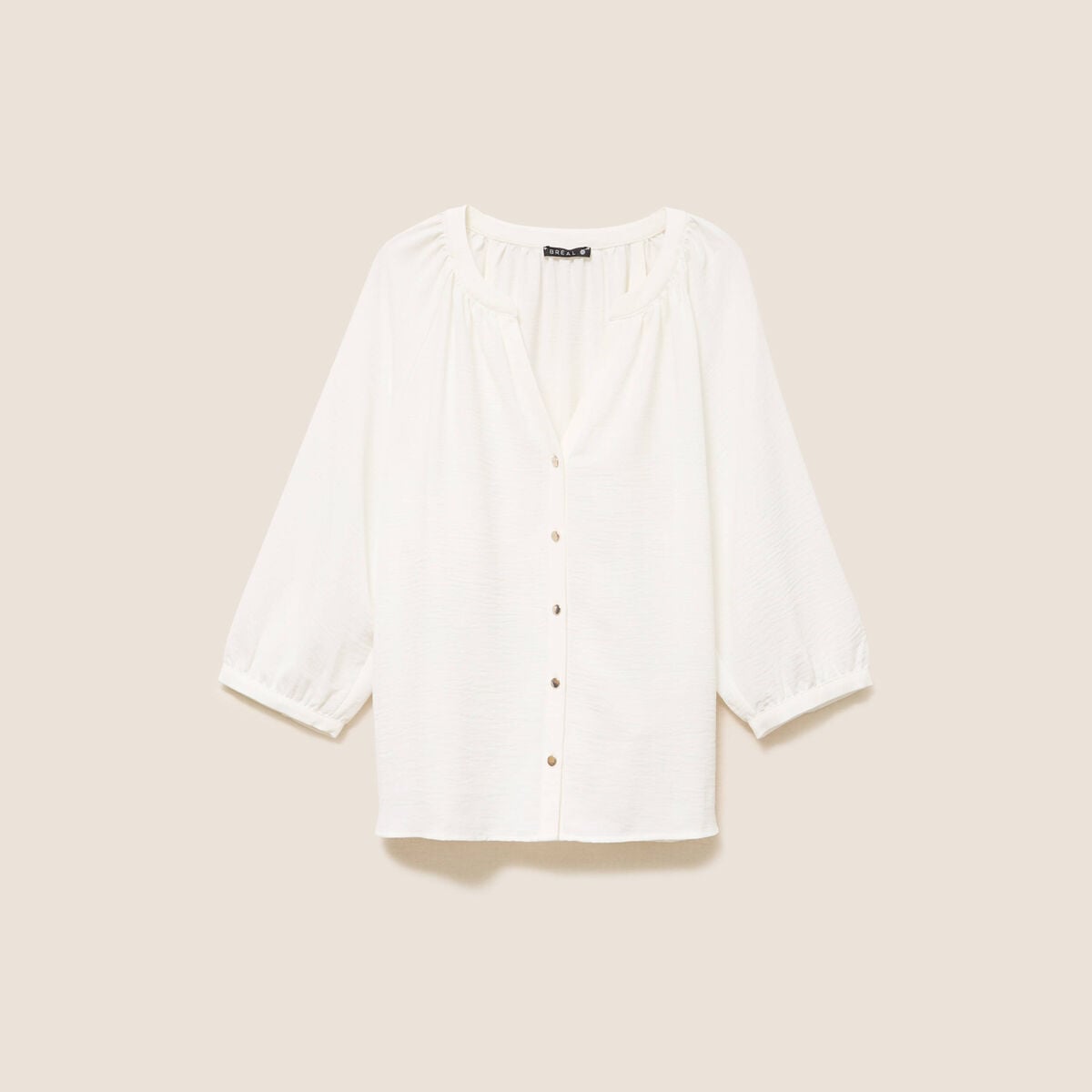 Chemise manches 3/4 ecru femme