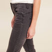 Jean ajusté taille basculée denim gris femme