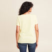 T-shirt manches courtes col en V jaune clair femme