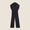 Combinaison pantalon ceinturée noir femme