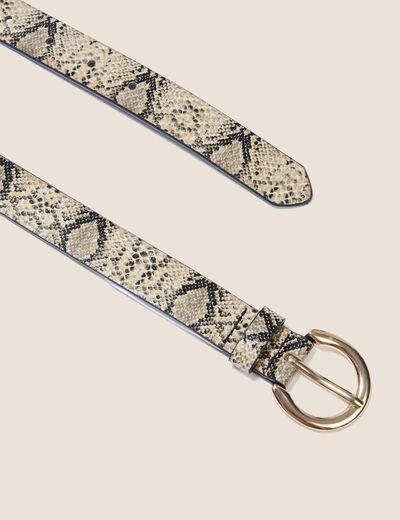 Ceinture fine ajustée beige femme