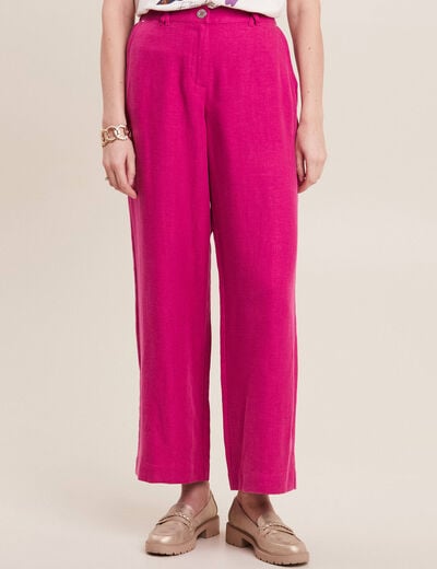 Pantalon large fluide rose fushia femme