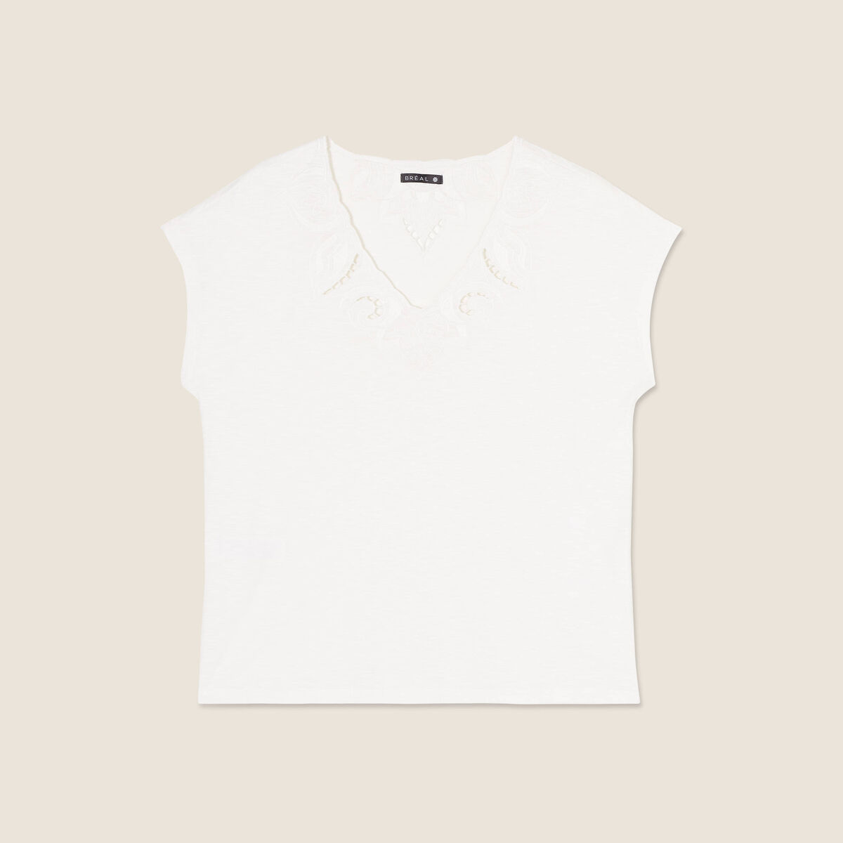 T-shirt manches courtes ecru femme
