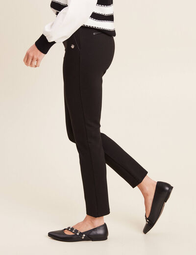 Pantalon tregging taille basculée noir femme