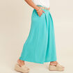 Pantalon jupe-culotte large vert turquoise femme