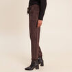 Pantalon coupe mom 7/8&egrave;me marron fonc&eacute; femme