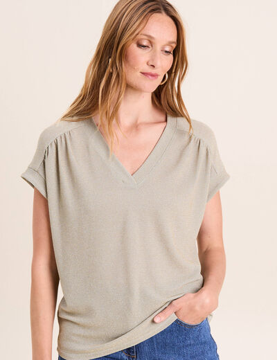 T-shirt manches courtes vert clair femme