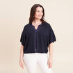 Gilet manches courtes bleu marine femme