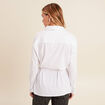 Tunique droite longue col chemise blanc femme