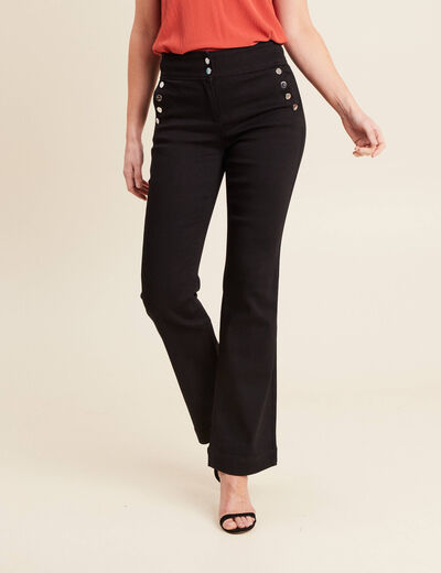 Pantalon bootcut à pont noir femme