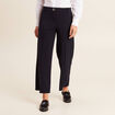 Pantalon coupe large &agrave; pinces bleu fonc&eacute; femme