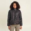 Doudoune ample courte &agrave; capuche noir femme