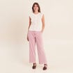 Gilet ajour&eacute; droit court col rond ecru femme